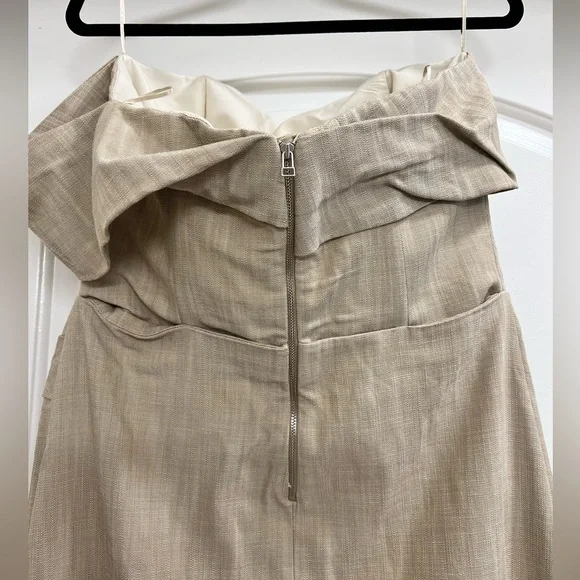 NWT Zara Structured Strapless Dress with One off the Shoulder Sleeve - Picture 10 of 12